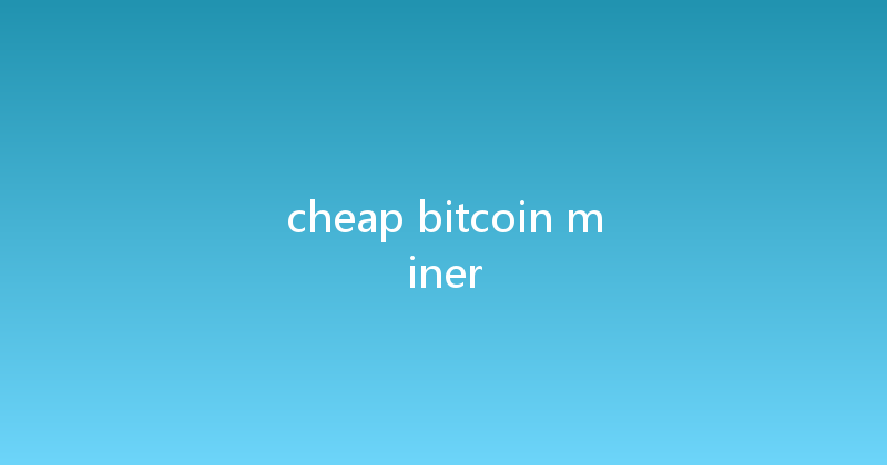 cheap bitcoin miner 