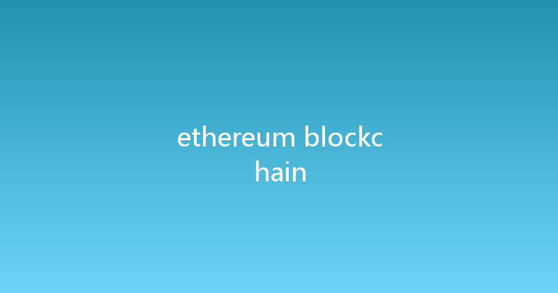 ethereum blockchain 
